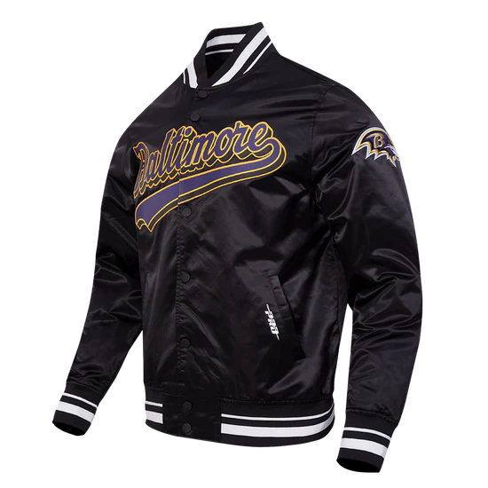 NFL BALTIMORE RAVENS SCRIPT TAIL MEN'S SATIN JACKET - Image 2