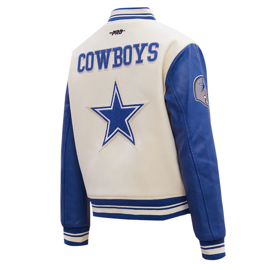 NFL DALLAS COWBOYS RETRO CLASSIC WOMEN'S RIB WOOL VARSITY JACKET - Image 4