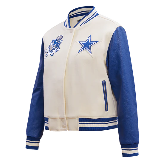 NFL DALLAS COWBOYS RETRO CLASSIC WOMEN'S RIB WOOL VARSITY JACKET - Image 2