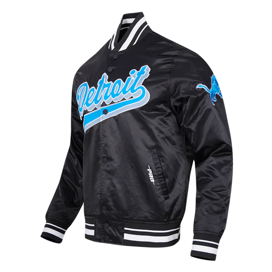 NFL DETROIT LIONS SCRIPT TAIL MEN'S SATIN JACKET - Image 2