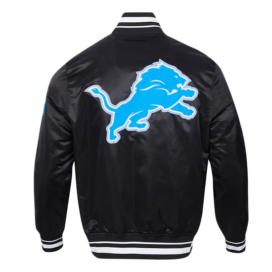 NFL DETROIT LIONS SCRIPT TAIL MEN'S SATIN JACKET - Image 3