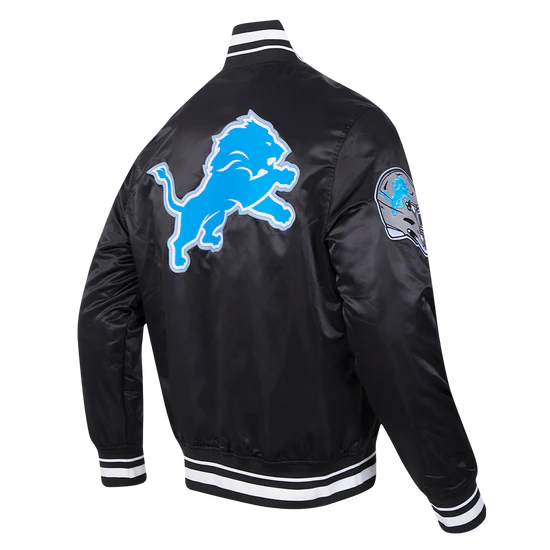 NFL DETROIT LIONS SCRIPT TAIL MEN'S SATIN JACKET - Image 4