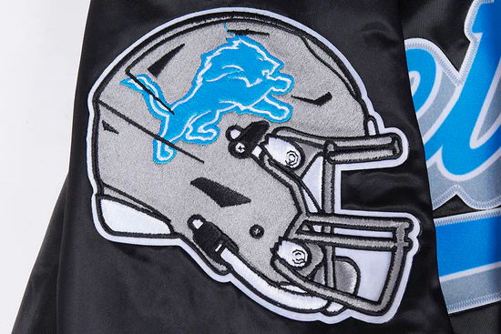 NFL DETROIT LIONS SCRIPT TAIL MEN'S SATIN JACKET - Image 7