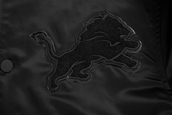 NFL DETROIT LIONS TRIPLE BLACK MEN'S SATIN JACKET - Image 4