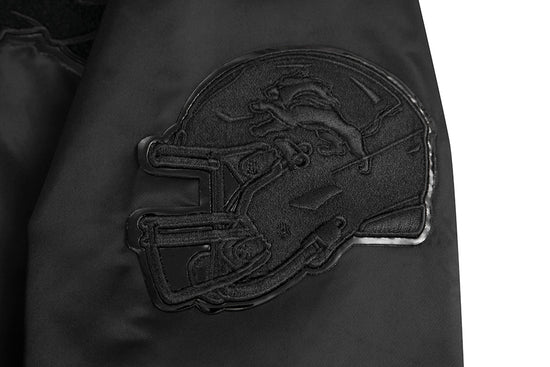 NFL DETROIT LIONS TRIPLE BLACK MEN'S SATIN JACKET - Image 5