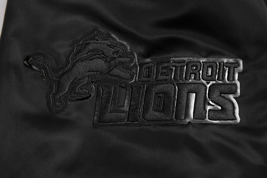 NFL DETROIT LIONS TRIPLE BLACK MEN'S SATIN JACKET - Image 6