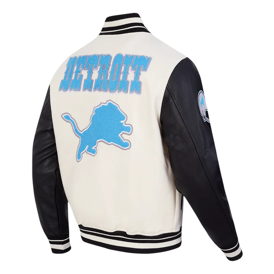NFL DETROIT LIONS RETRO CLASSIC MEN'S RIB WOOL VARSITY JACKET - Image 4