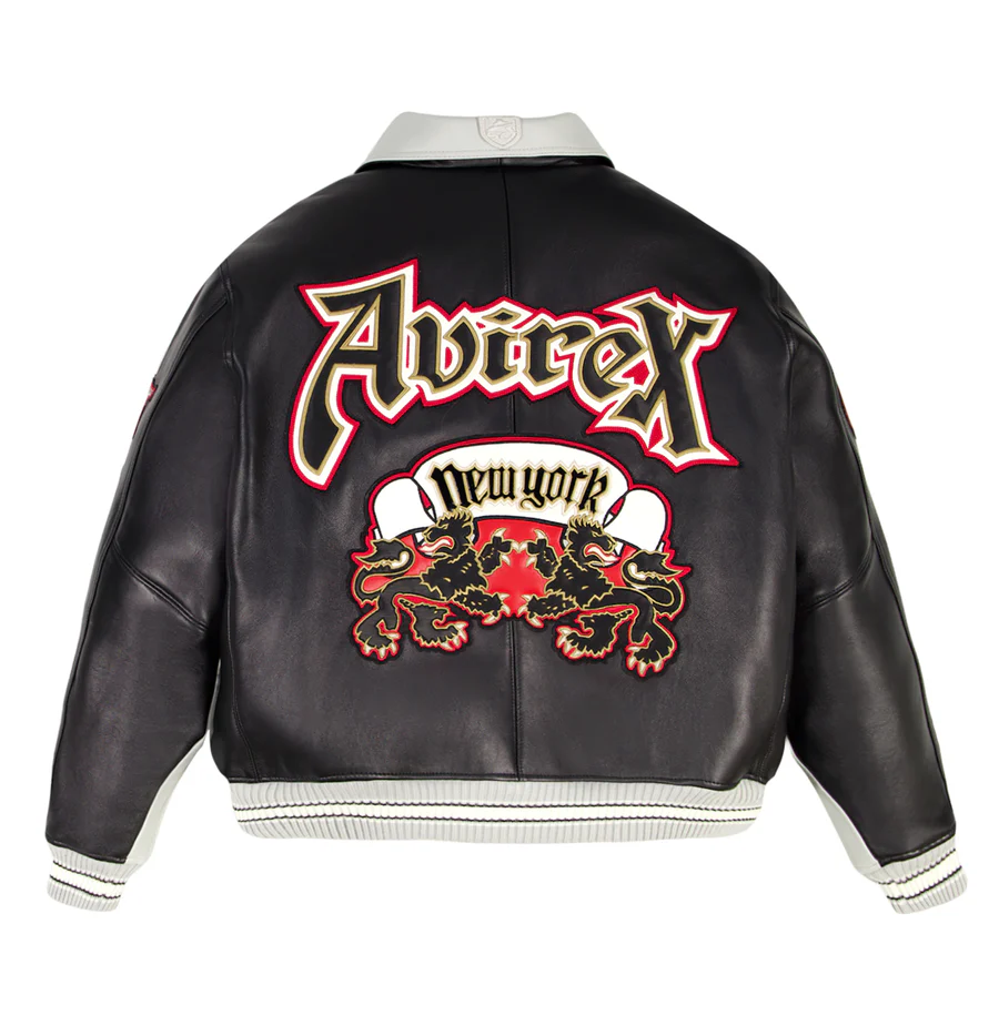 Avirex 2 Tone Goth Real Leather Jacket - Image 2