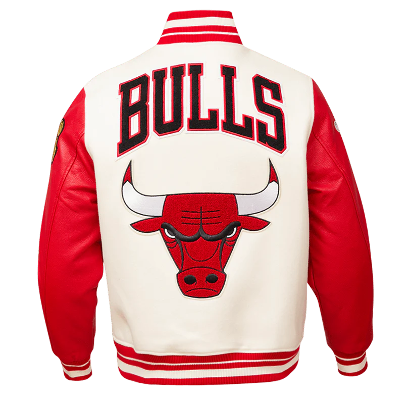 NBA CHICAGO BULLS RETRO CLASSIC MEN'S RIB WOOL VARSITY JACKET - Image 2
