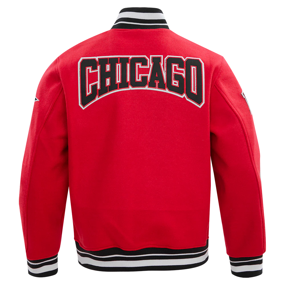 NBA CHICAGO BULLS CREST EMBLEM MEN'S RIB WOOL VARSITY JACKET - Image 2