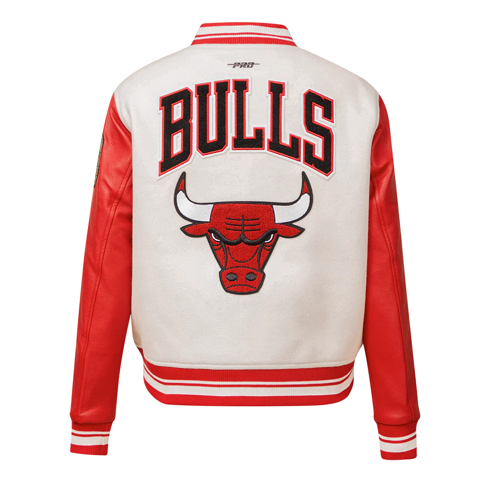 NBA CHICAGO BULLS RETRO CLASSIC WOMEN'S RIB WOOL VARSITY JACKET - Image 2