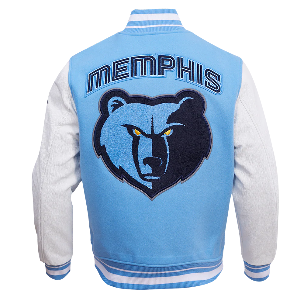 NBA MEMPHIS GRIZZLIES RETRO CLASSIC MEN'S RIB WOOL VARSITY JACKET - Image 2