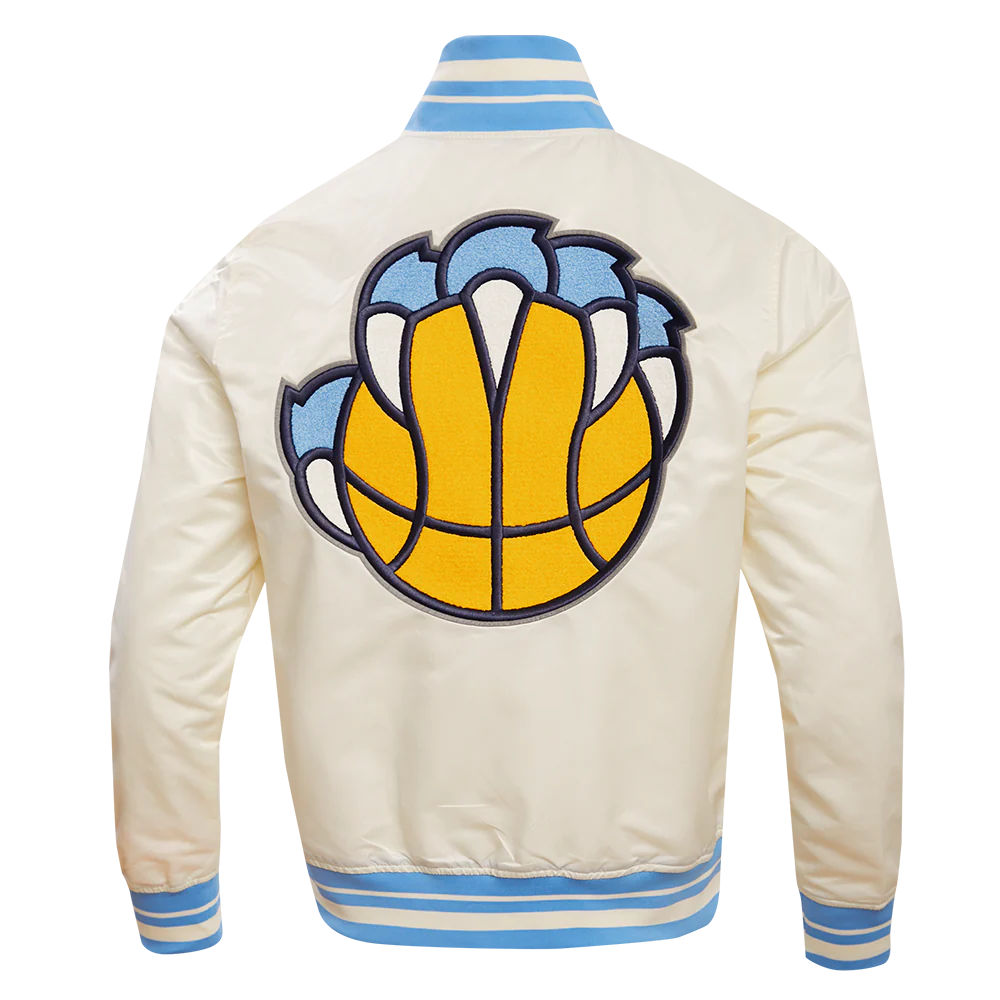 NBA MEMPHIS GRIZZLIES RETRO CLASSIC MEN'S RIB SATIN JACKET - Image 2
