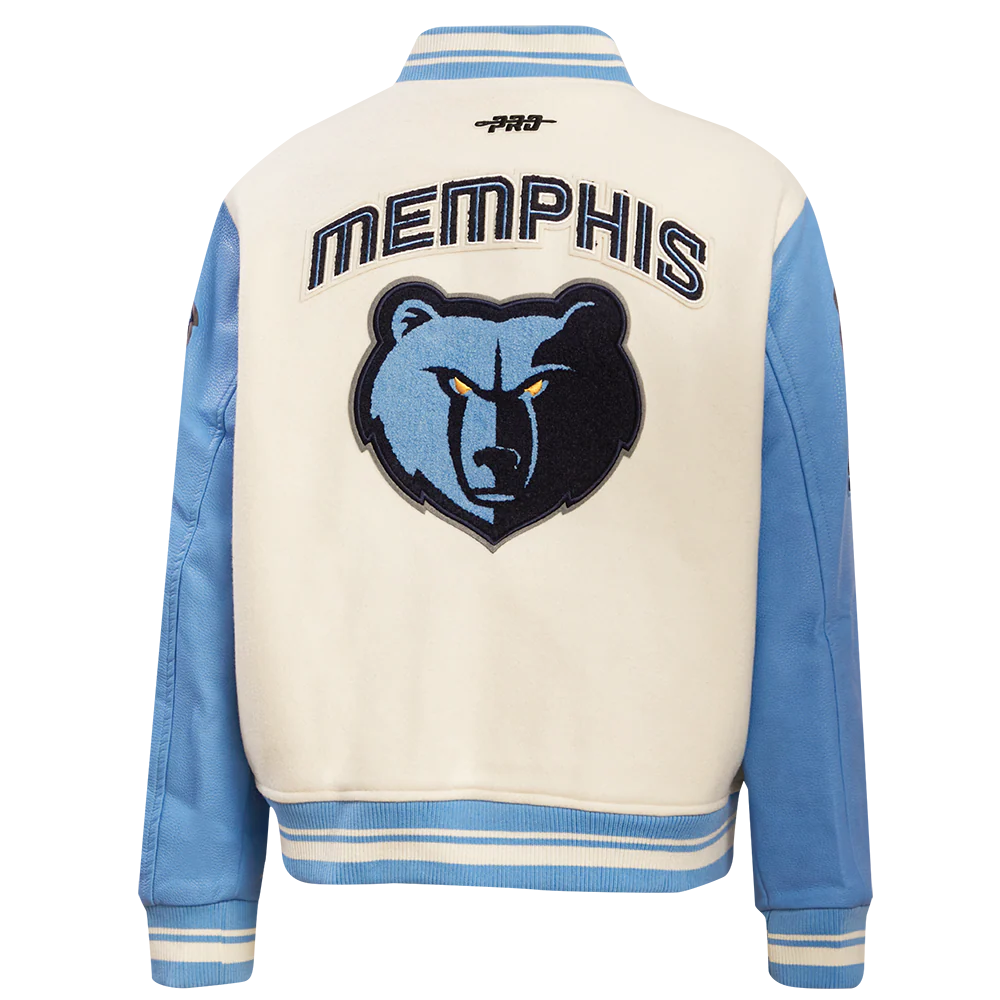 NBA MEMPHIS GRIZZLIES RETRO CLASSIC WOMEN'S RIB WOOL VARSITY JACKET - Image 2