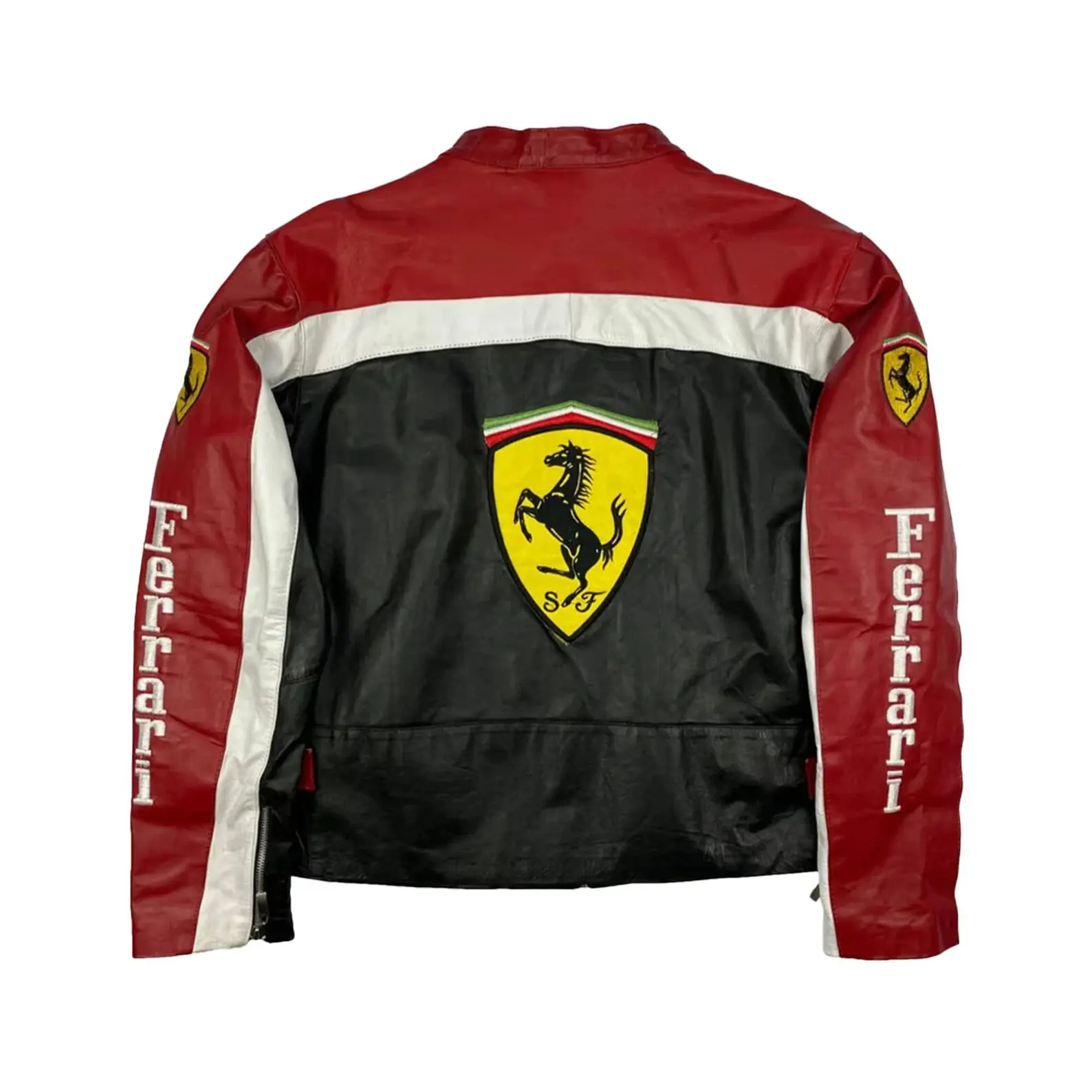 Ferrari Leather Racing Moto Biker Jacket - Image 2