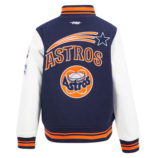 MLB HOUSTON ASTROS RETRO CLASSIC BIG BOYS RIB WOOL VARSITY JACKET - Image 2