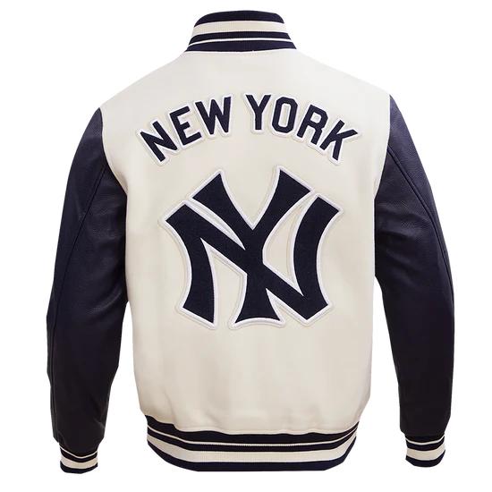 MLB NEW YORK YANKEES RETRO CLASSIC MEN'S RIB WOOL VARSITY JACKET - Image 2