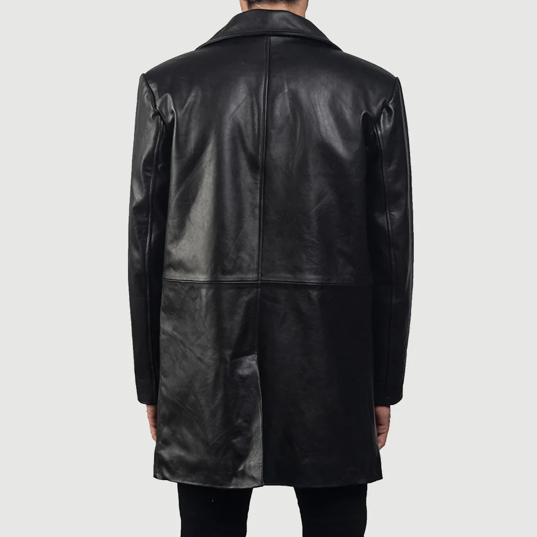 Classmith Black Leather Coat - Image 2