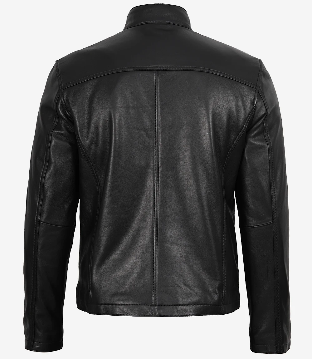 Lucio Black Men's Lambskin Leather Jacket - Image 2